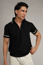 Zipper Textured Polo